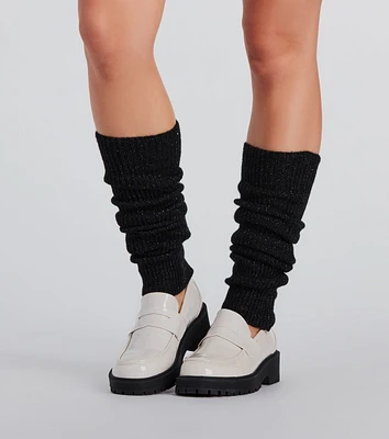 Cute And Cozy Lurex Ribbed Knit Leg Warmers