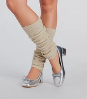 Cute And Cozy Lurex Ribbed Knit Leg Warmers