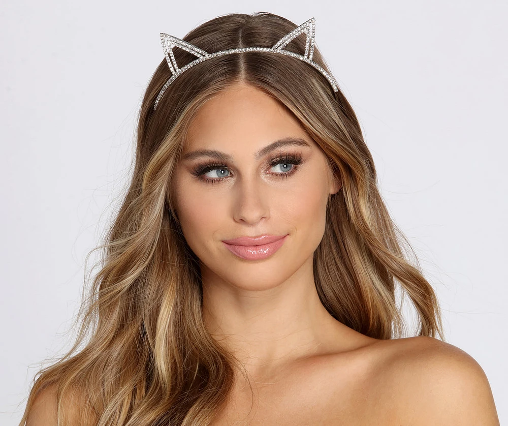 Rhinestone Cat Ear Headband