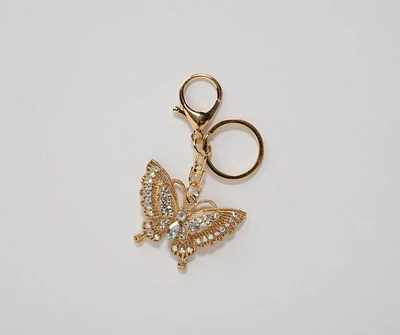 Rhinestone Butterfly Keychain