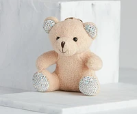 Rhinestone Plush Teddy Bear Keychain