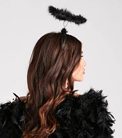 Angel Halloween Marabou Feather Halo Headband