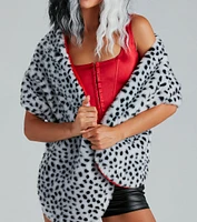 Devious Fashionista Faux Fur Spotted Wrap