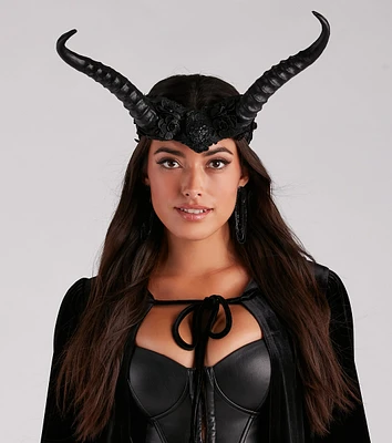 Evil Queen Floral Horn Headband