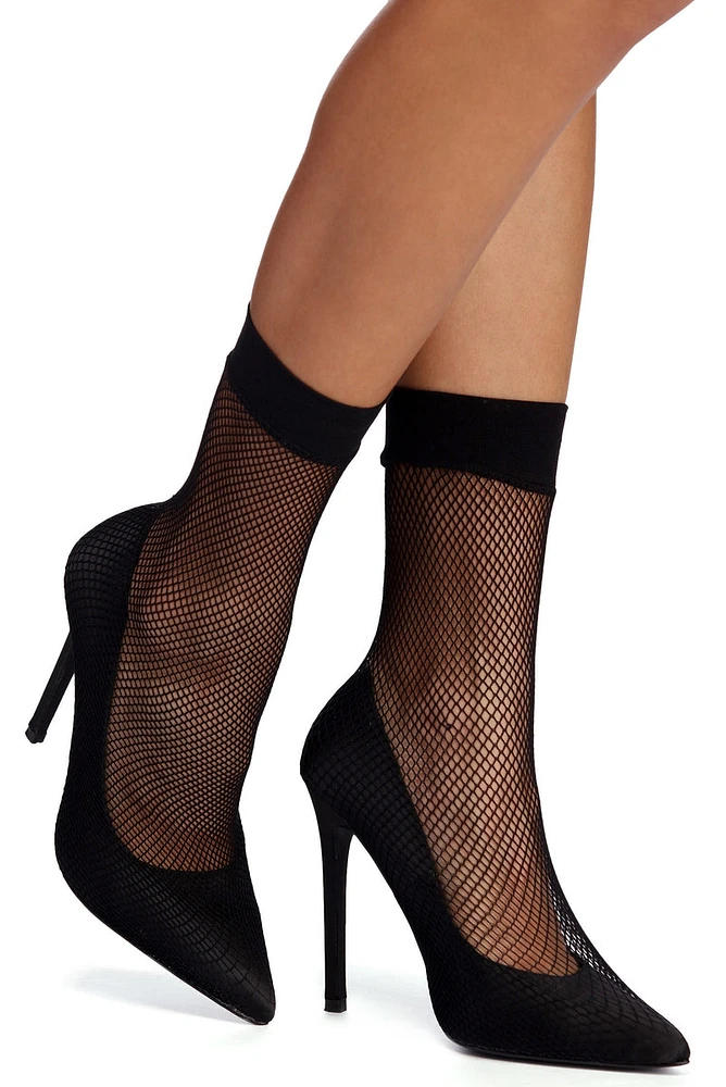 Miss Diva Fishnet Stiletto Pumps