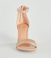 Sparkle Step Glitter Lurex Block Heels