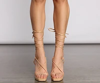 Stylish Strappy Square Toe Platform Heels