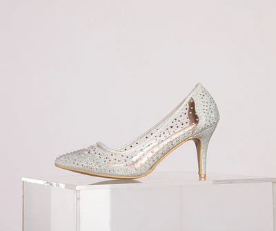 Glitzy And Glamorous Glitter Mesh Pumps