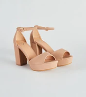 Essential Peep Toe Faux Nubuck Heels