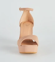 Essential Peep Toe Faux Nubuck Heels