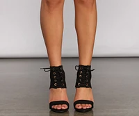 Stylish Step Lace-Up Block Heels