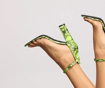 Sassy Style Snake Print Block Heels