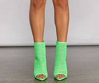 Neon Lights Caged Stiletto Heels