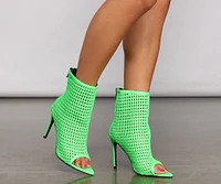 Neon Lights Caged Stiletto Heels