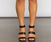 Triple Threat Faux Leather Block Heels