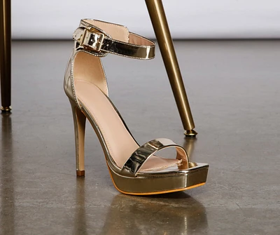 Luxe Glamour Chrome Platform Heels