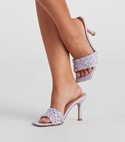 Picnic Basket Raffia Stiletto Mules