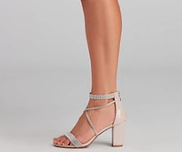 Sparkle Party Strappy Block Heels