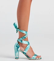 Vibe Out Y2K Lace-Up Block Heels