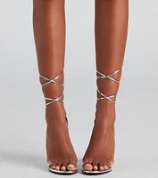 Glam Magic Lace-Up Block Heels