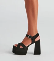 Extra Spicy Nubuck Platform Heels