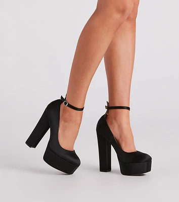 Strides Of Sass Satin Platform Pumps