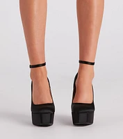 Strides Of Sass Satin Platform Pumps