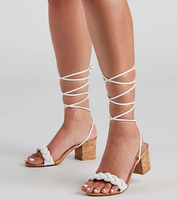 Vineyard Chic Cork Lace-Up Heels