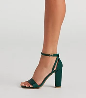 Step Up Satin Block Heels