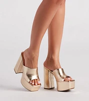 Sassy Strikes Again Metallic Platform Mules