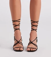 Best Style Forward Lace-Up Block Heels