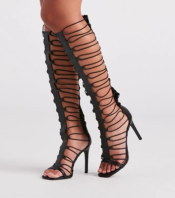 Gladiator Girlie Thigh-High Stiletto Heels