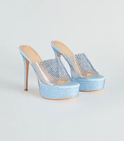 She's So Sassy Rhinestone Platform Stiletto Mules