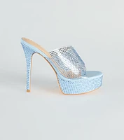 She's So Sassy Rhinestone Platform Stiletto Mules