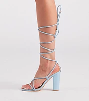 Summertime Muse Lace-Up Block Heels
