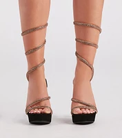 Spark Of Glamour Rhinestone Spiral Stiletto Heels