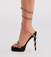 Spark Of Glamour Rhinestone Spiral Stiletto Heels