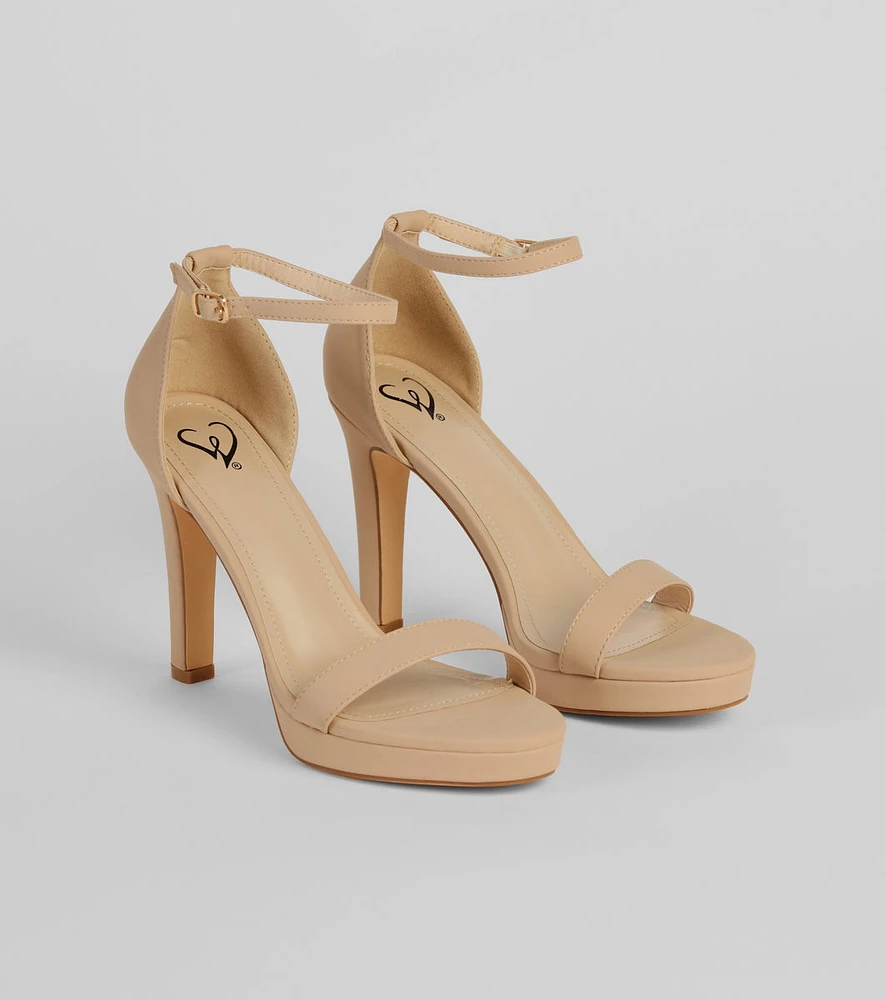 Flirty And Fun Nubuck Platform Stiletto Heels