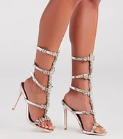 Made To Party Rhinestone Chrome Stiletto Heels