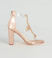 Gorgeous Glam Gemstone Metallic Block Heels