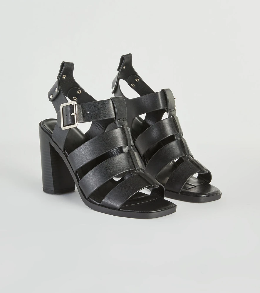 Count On Cute Caged Block Heels