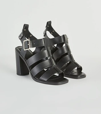 Count On Cute Caged Block Heels