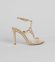 Slay Every Step Jeweled Snake Stiletto Heels