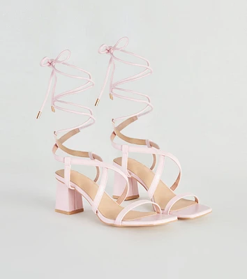 Catch Me If You Can Lace-Up Block Heels