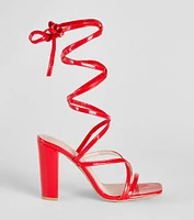 Always Bold Patent Lace-Up Block Heels