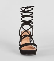 Drama Alert Lace-Up Platform Block Heels