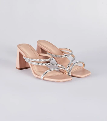 Step Out Sparkle Rhinestone Low-Heel Mules