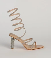 Take Notice Rhinestone Spiral Heels