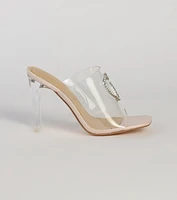 Pure Heart PVC Rhinestone Mules