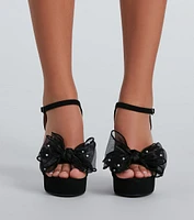 Perfect Present Bow Platform Block Heels